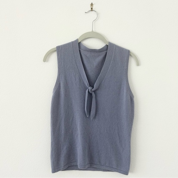 Lavender Soft Sleeveless Tie Detail Sweater - Picture 1 of 5